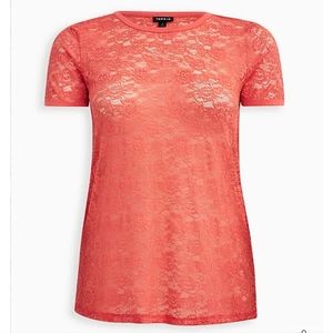 Torrid Coral Lace Blouse